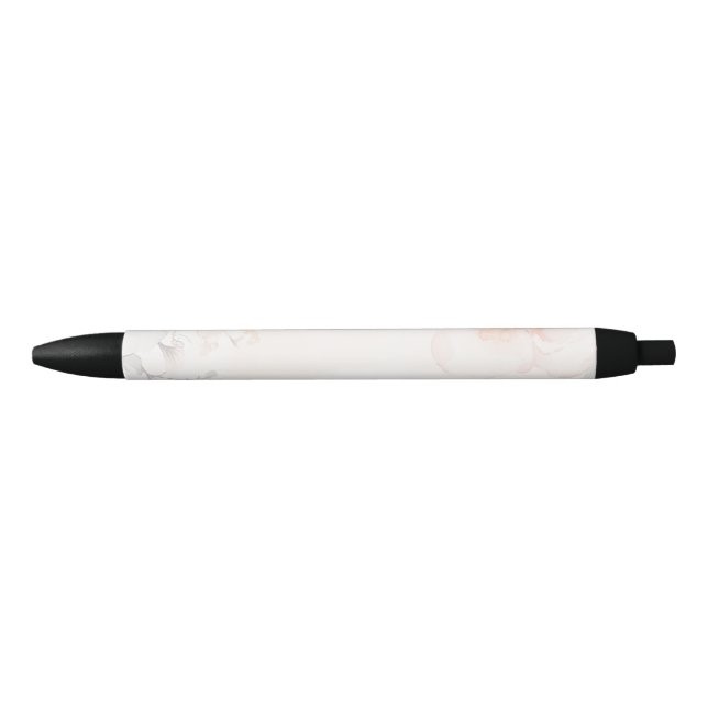 Bolígrafo De Tinta Negra Diseño floral (Anverso)