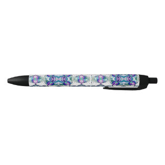 Bolígrafo De Tinta Negra Diseño floral abstracto en