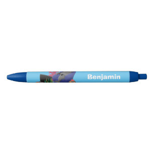 Bolígrafo De Tinta Negra Divertido tiburón viendo al personalizado de telev