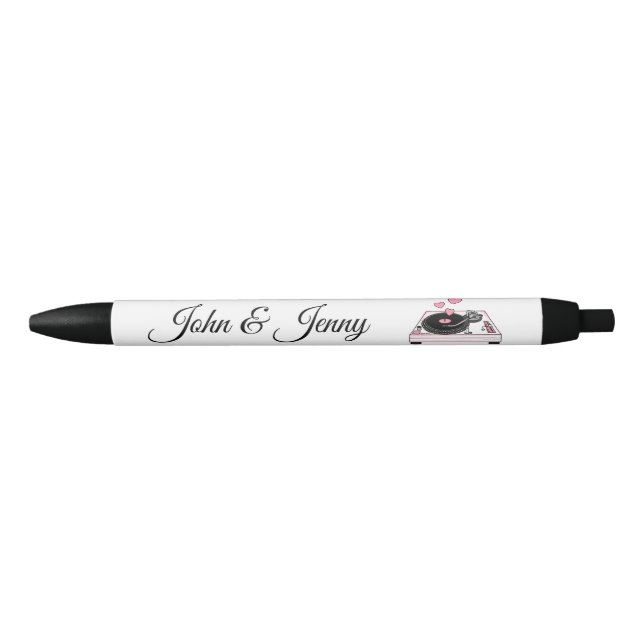 Bolígrafo De Tinta Negra Dj Músico Custom Wedding Favor Gift (Anverso)