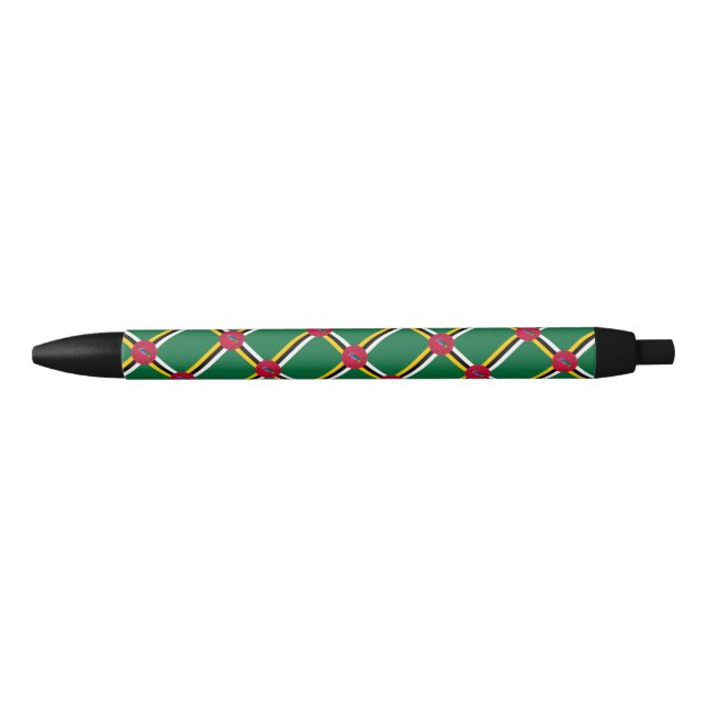 Bolígrafo De Tinta Negra Dominica Flag Ballpoint Pen (Anverso)