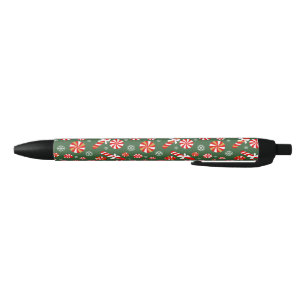 Bolígrafo De Tinta Negra Dorado Winter Sweet Snowfall Candy Cane