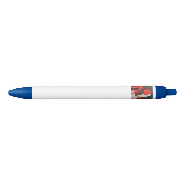 Bolígrafo De Tinta Negra Dotty Robin Blue Trim Pen (Anverso)