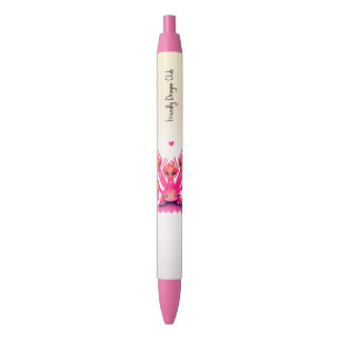 Bolígrafo De Tinta Negra Dragones rosados