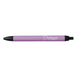 Bolígrafo De Tinta Negra "Dream" Phrase Lavender Fondo púrpura