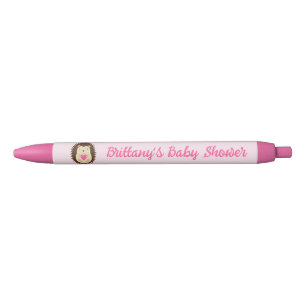 Bolígrafo De Tinta Negra Ducha de Bebé Erizo Bebé Niña Rosa Bonita
