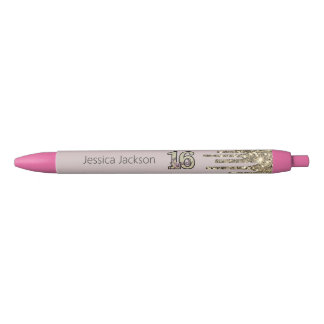 Bolígrafo De Tinta Negra Dulce de oro rosa rosado de Rubor