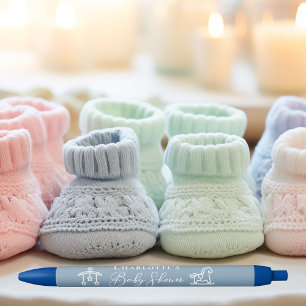 Bolígrafo De Tinta Negra Dusty Blue Baby Shower Moda personalizada