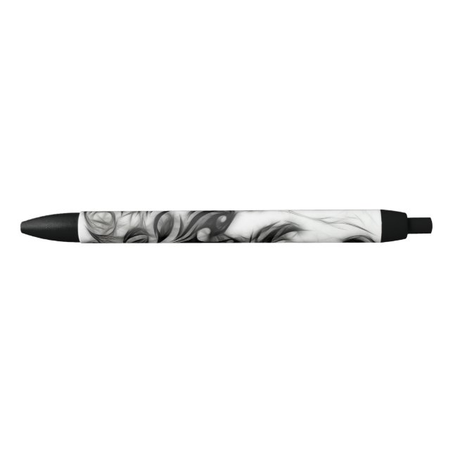 Bolígrafo De Tinta Negra El brillante inverso floral (Anverso)