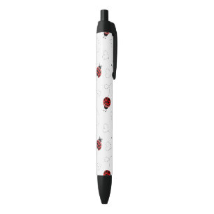 Bolígrafo De Tinta Negra El escarabajo Red Ladybug Insect Lover Black Heart