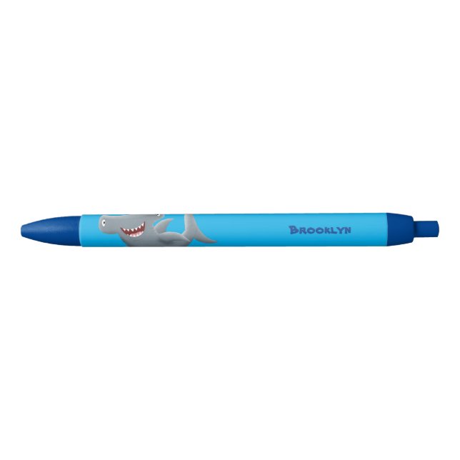 Bolígrafo De Tinta Negra El gracioso tiburón martillo personalizado (Anverso)