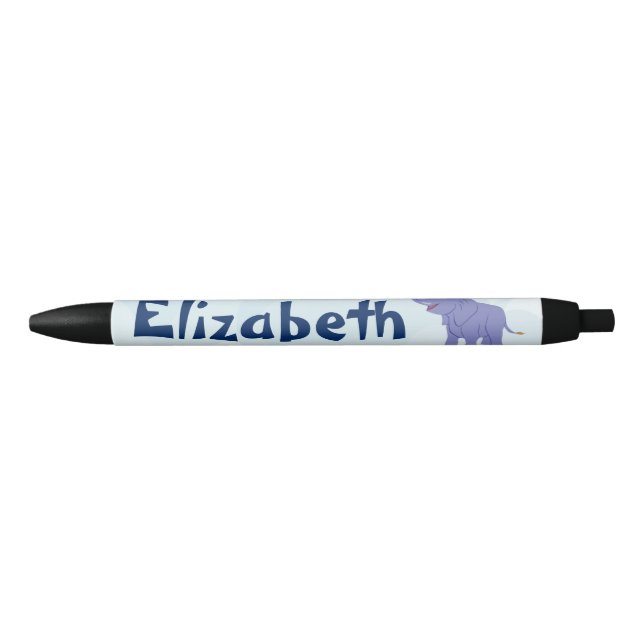 Bolígrafo De Tinta Negra Elefante feliz (personalice) (Anverso)