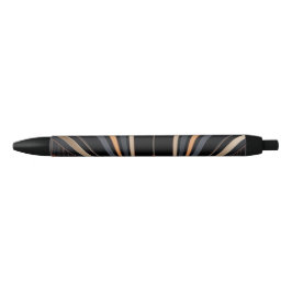 Bolígrafo De Tinta Negra Elegancia geométrica metálica Art Deco