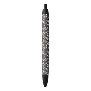Bolígrafo De Tinta Negra Elegante Blanco Negro Abstracto