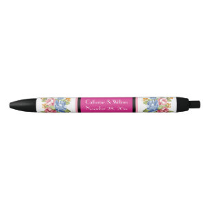 Bolígrafo De Tinta Negra Elegante Bonito de flores favorece ducha de novia