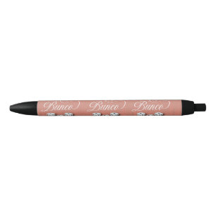 Bolígrafo De Tinta Negra Elegante Girly Sparkle Dice Bunco