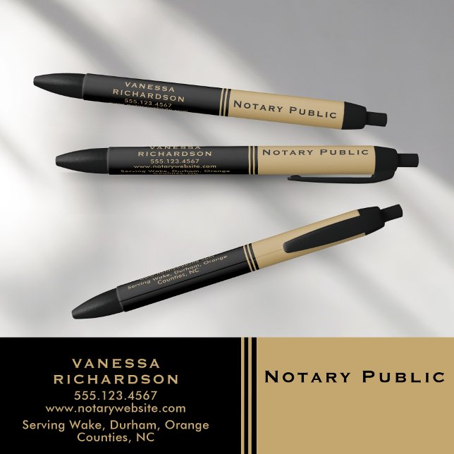 Bolígrafo De Tinta Negra Elegante marketing promocional de notaría en negro (Subido por el creador)