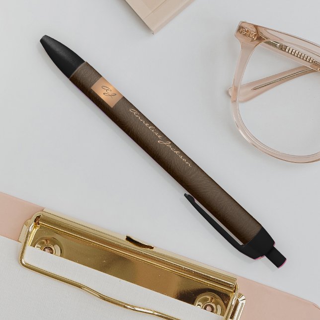 Bolígrafo De Tinta Negra Elegante oficina de guiones de nombre de oro monog (Subido por el creador)