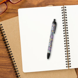 Bolígrafo De Tinta Negra Elegante patrón geométrico azul marino moderno y c