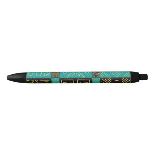 Bolígrafo De Tinta Negra Elegante patrón geométrico tribal africano