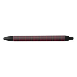 Bolígrafo De Tinta Negra Elegante Tartán Burgundy