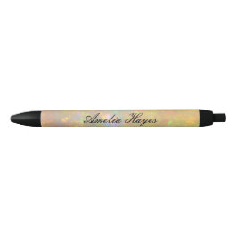 Bolígrafo De Tinta Negra Elegante textura de piedra de ópalo Escritura mode