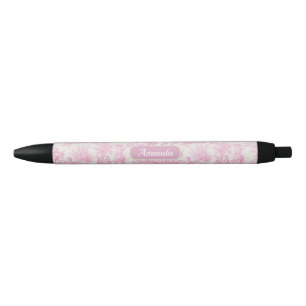 Bolígrafo De Tinta Negra Elegante toile rosa de jouy