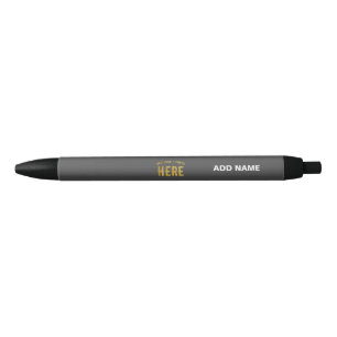 BOLÍGRAFO DE TINTA NEGRA ELEGANTES MODERNAS PERSONALIZABLES GRIS VERIFICADA