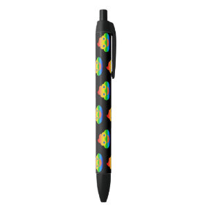Bolígrafo De Tinta Negra Emoji de Caca Divertido Arcoíris de Colores Cara S