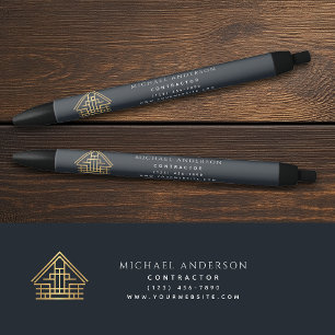 Bolígrafo De Tinta Negra Empresa de construcción de edificios de viviendas 