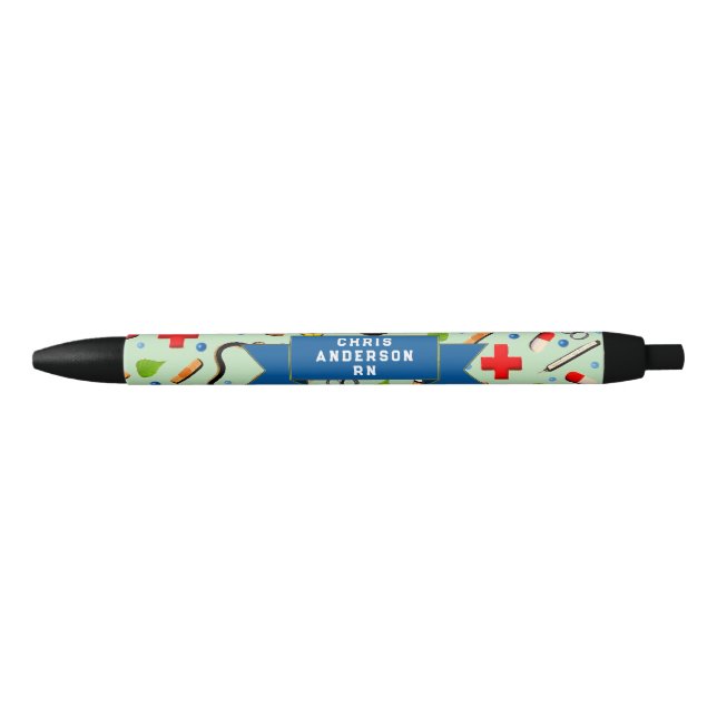 Bolígrafo De Tinta Negra Enfermera personalizada (Anverso)