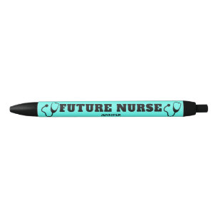 Bolígrafo De Tinta Negra Enfermero futuro Stethoscope Aqua Verde azulado pe