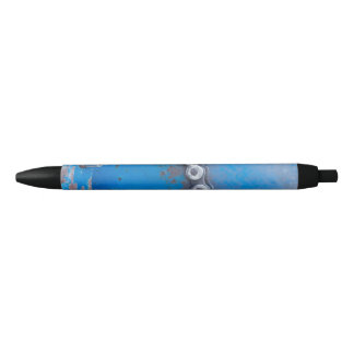Bolígrafo De Tinta Negra Engranaje industrial azul para granjas con patina 