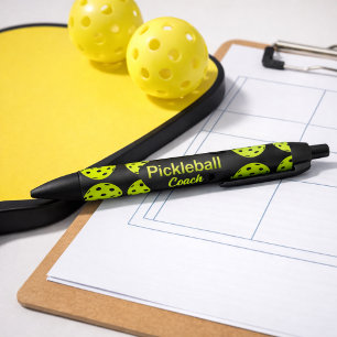 Bolígrafo De Tinta Negra Entrenador de Pickleball Amarillo  