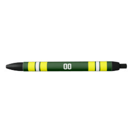Bolígrafo De Tinta Negra Equipo de fútbol verde y amarillo personalizado
