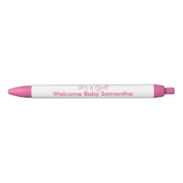 Bolígrafo De Tinta Negra Es una Invitación blanca rosada Chica