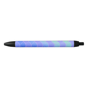 Bolígrafo De Tinta Negra Escalas de sirena azul/púrpura