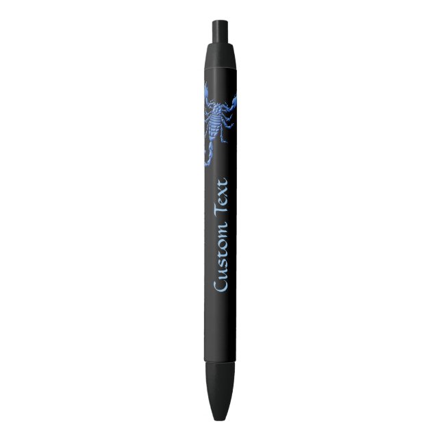 Bolígrafo De Tinta Negra Escorpión azul (Frente vertical)