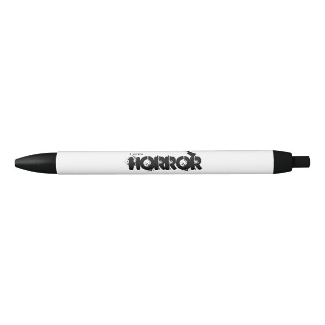 Bolígrafo De Tinta Negra Escribo horror. (Anverso)