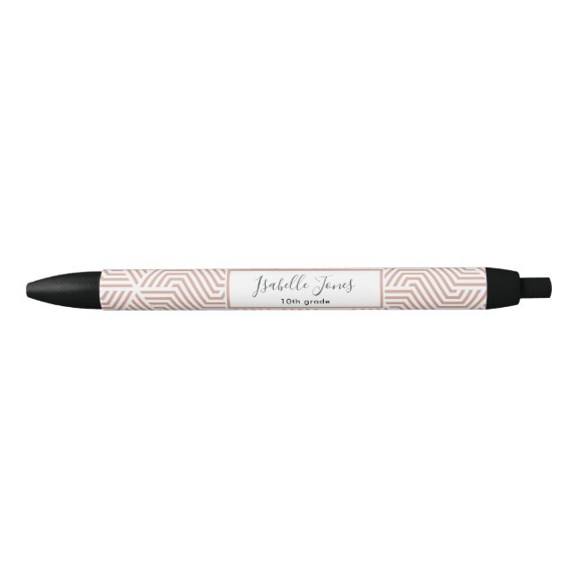 Bolígrafo De Tinta Negra escritura geométrica elegante blac escolar persona (Anverso)