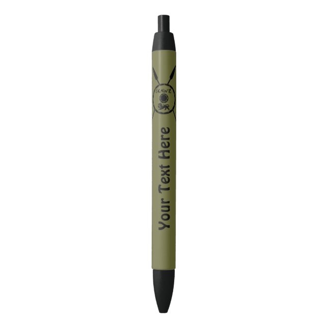 Bolígrafo De Tinta Negra Escudo De Macabee Y Spears Sumidos (Frente vertical)