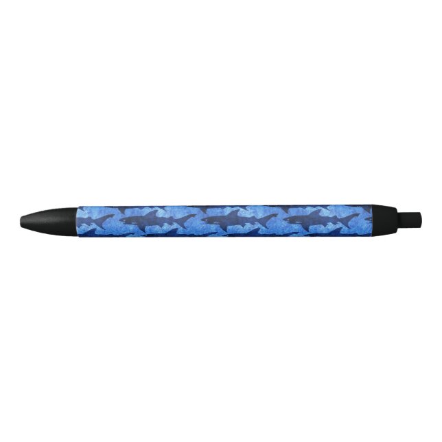Bolígrafo De Tinta Negra Escuela de grandes tiburones blancos (Anverso)