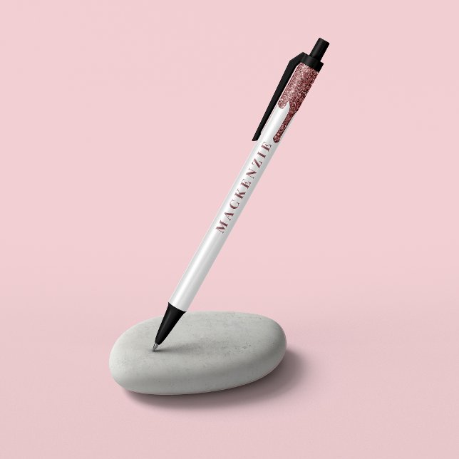 Bolígrafo De Tinta Negra Esparkle Rosa Gold Purpurina Dripping Luxury (Subido por el creador)