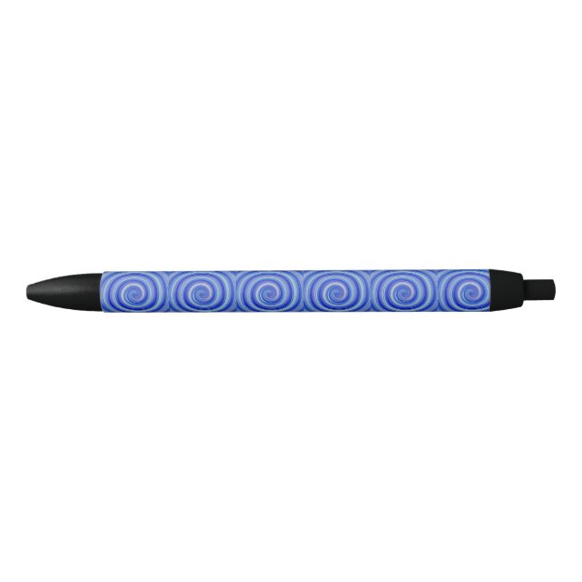 Bolígrafo De Tinta Negra Espiral azul brillante (Anverso)