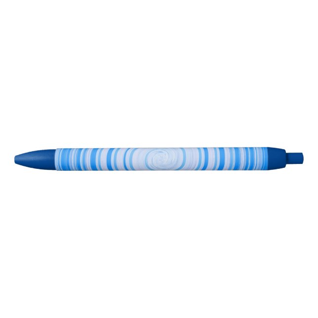 Bolígrafo De Tinta Negra Espiral blanca y azul (Anverso)