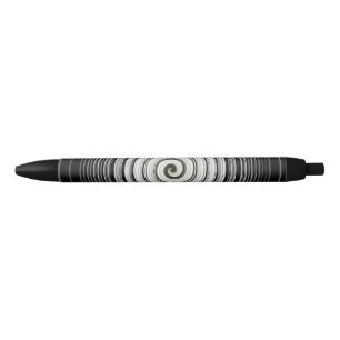 Bolígrafo De Tinta Negra Espiral negra y blanca