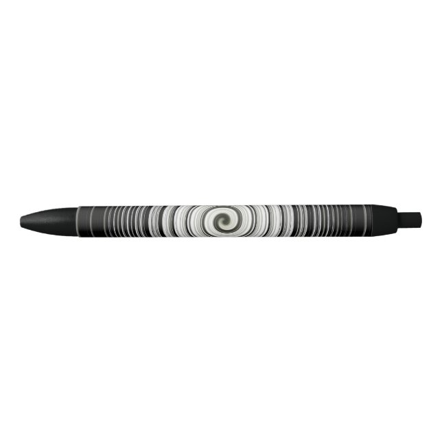 Bolígrafo De Tinta Negra Espiral negra y blanca (Anverso)
