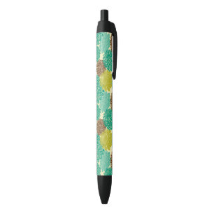 Bolígrafo De Tinta Negra Estampado de flores 12
