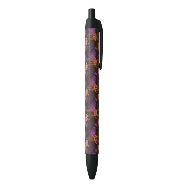 Bolígrafo De Tinta Negra Estampado de flores 2 (Parte inferior (Vertical))