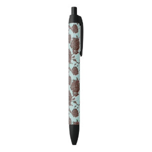 Bolígrafo De Tinta Negra Estampado de flores 9